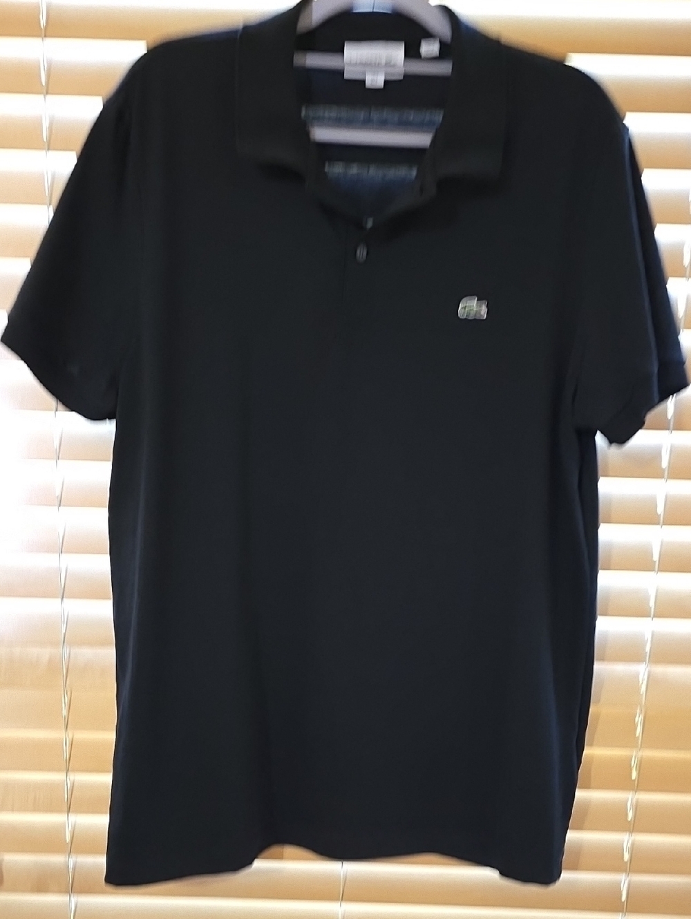 Lacoste Men's Black Polo with Signature Croc